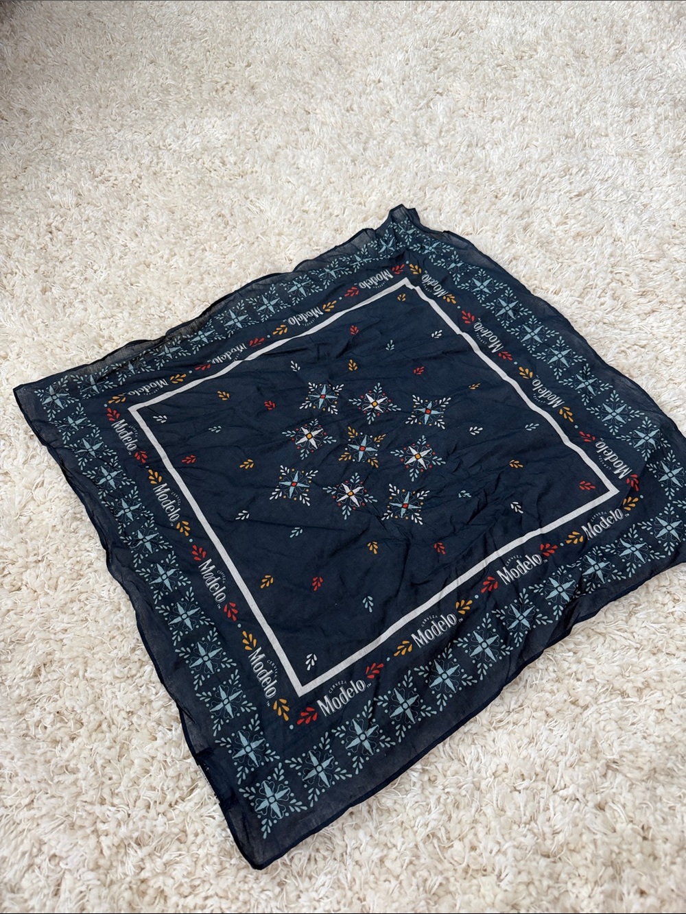 Modelo Branded Navy Bandana Scarf